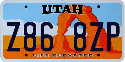 UT license plate Z868ZP