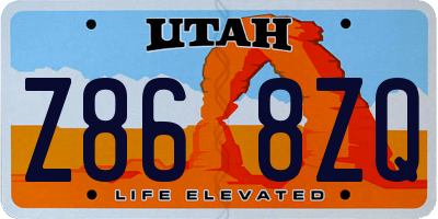 UT license plate Z868ZQ