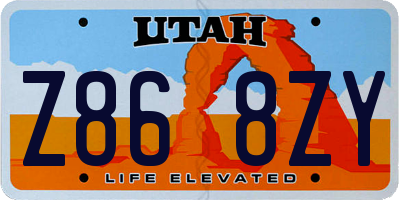 UT license plate Z868ZY