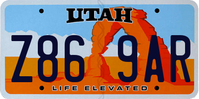 UT license plate Z869AR