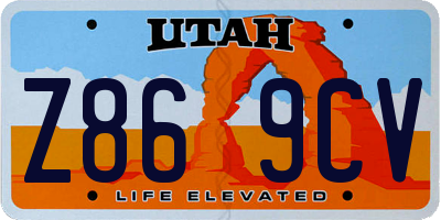 UT license plate Z869CV