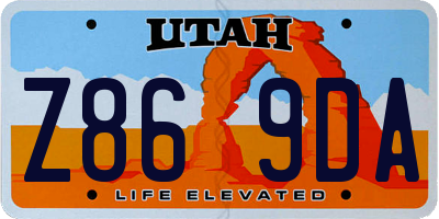 UT license plate Z869DA