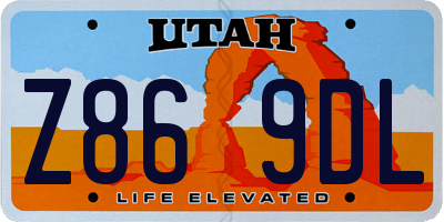 UT license plate Z869DL