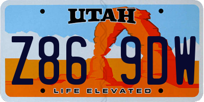 UT license plate Z869DW