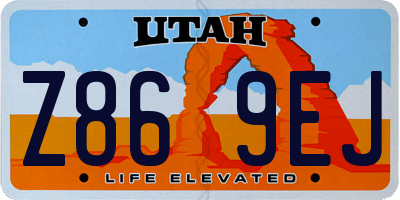 UT license plate Z869EJ