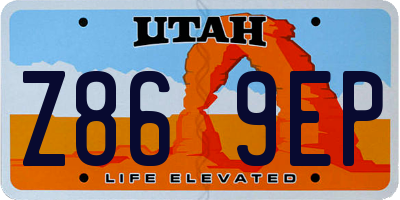 UT license plate Z869EP
