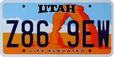 UT license plate Z869EW