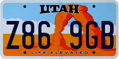 UT license plate Z869GB