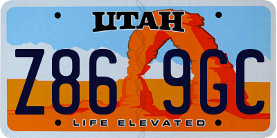 UT license plate Z869GC