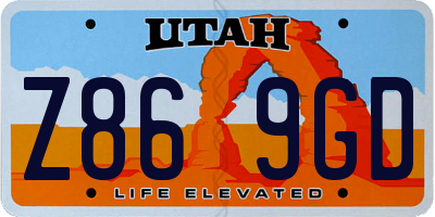 UT license plate Z869GD