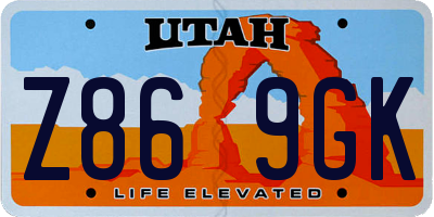 UT license plate Z869GK