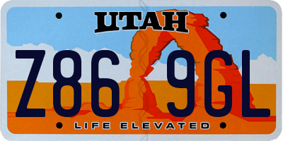 UT license plate Z869GL