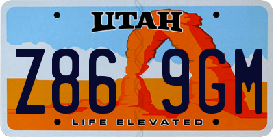 UT license plate Z869GM