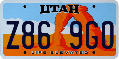 UT license plate Z869GO