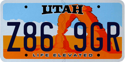 UT license plate Z869GR