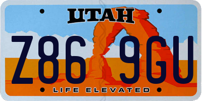 UT license plate Z869GU