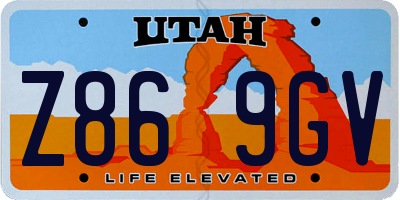 UT license plate Z869GV