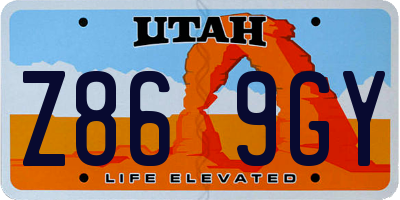 UT license plate Z869GY