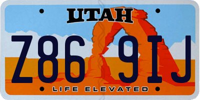 UT license plate Z869IJ