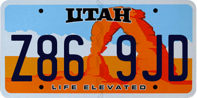 UT license plate Z869JD