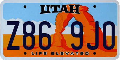UT license plate Z869JO