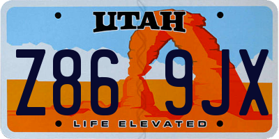 UT license plate Z869JX