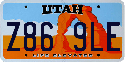 UT license plate Z869LE