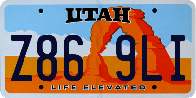UT license plate Z869LI