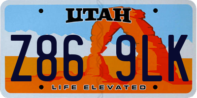 UT license plate Z869LK