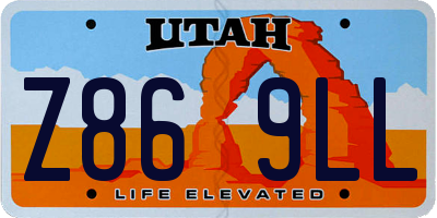UT license plate Z869LL