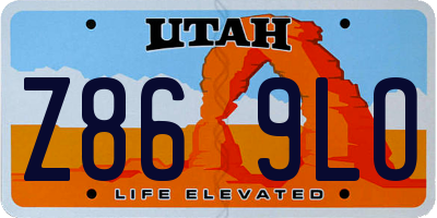UT license plate Z869LO