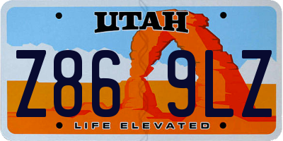 UT license plate Z869LZ