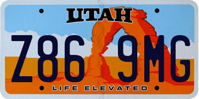 UT license plate Z869MG