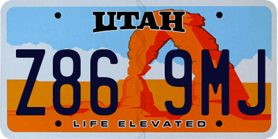 UT license plate Z869MJ