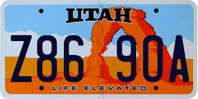 UT license plate Z869OA