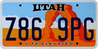 UT license plate Z869PG