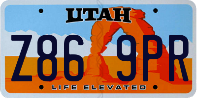 UT license plate Z869PR