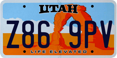 UT license plate Z869PV