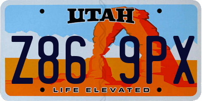 UT license plate Z869PX