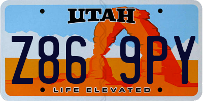 UT license plate Z869PY
