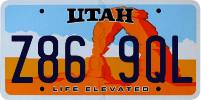 UT license plate Z869QL