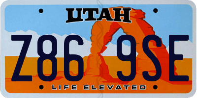 UT license plate Z869SE