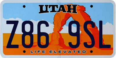 UT license plate Z869SL
