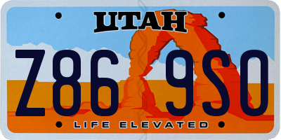UT license plate Z869SO