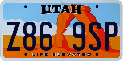 UT license plate Z869SP