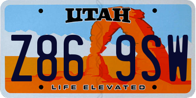 UT license plate Z869SW
