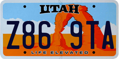 UT license plate Z869TA