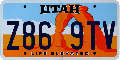 UT license plate Z869TV
