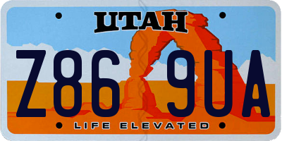 UT license plate Z869UA