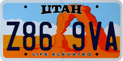 UT license plate Z869VA